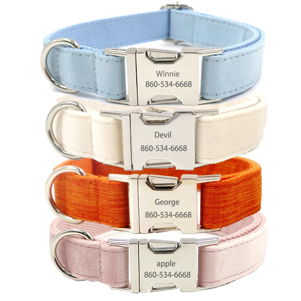 Free Engraving ID Pet Collar Velour Puppy Cat Name ID Custom Dog Tag Adjustable Collars Leash Set Small medium large High-end 
Free Engraving ID Pet Collar Velour Puppy Cat Name ID Custom Dog Tag Adjustable Collars Leash Set Small medium large High-end