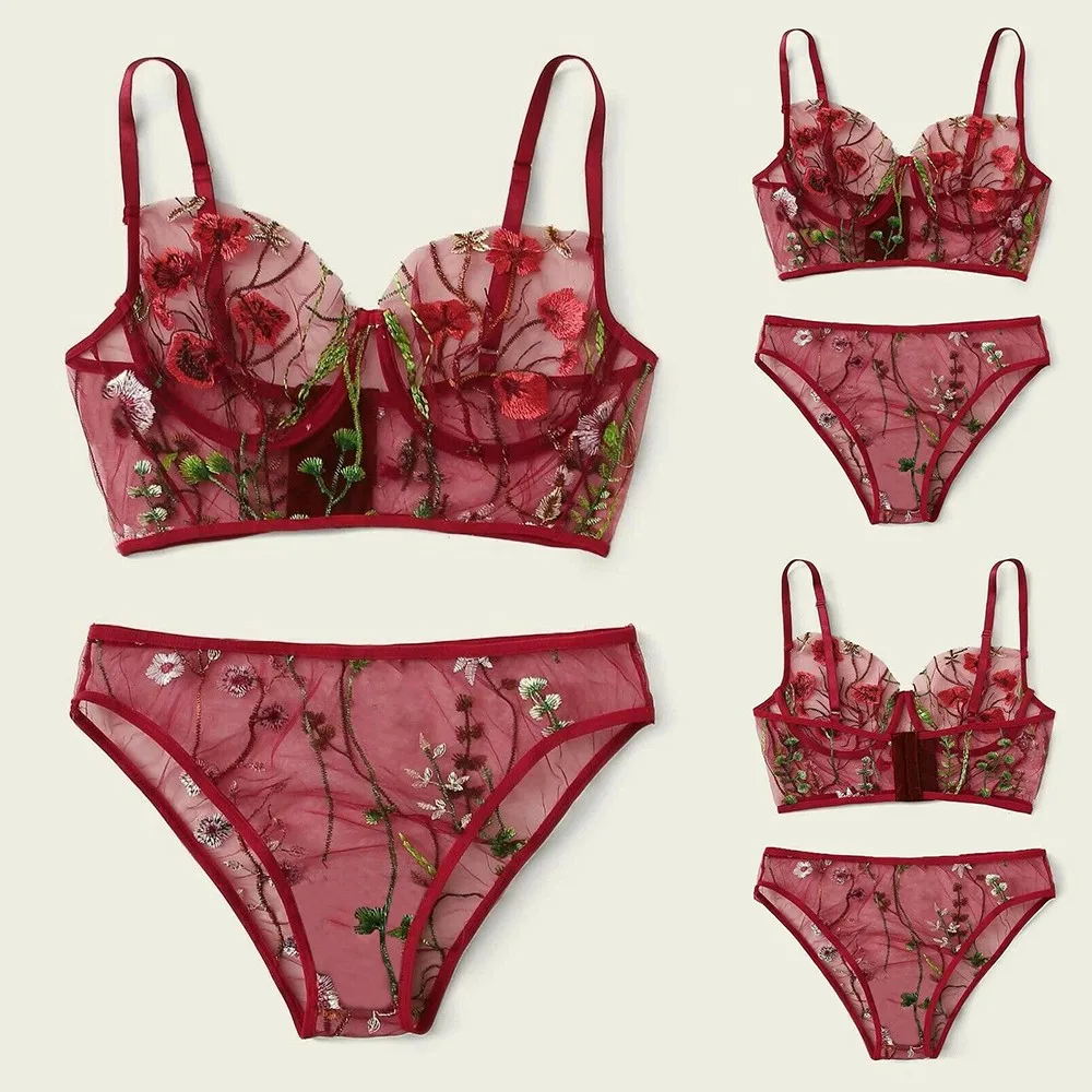 Women Sexy Fashion Lace Floral Embroidery Bra Sets Breathable Low Waist Push Up Bra Erotic Lingerie Set Sleepwear
Women Sexy Fashion Lace Floral Embroidery Bra Sets Breathable Low Waist Push Up Bra Erotic Lingerie Set Sleepwear