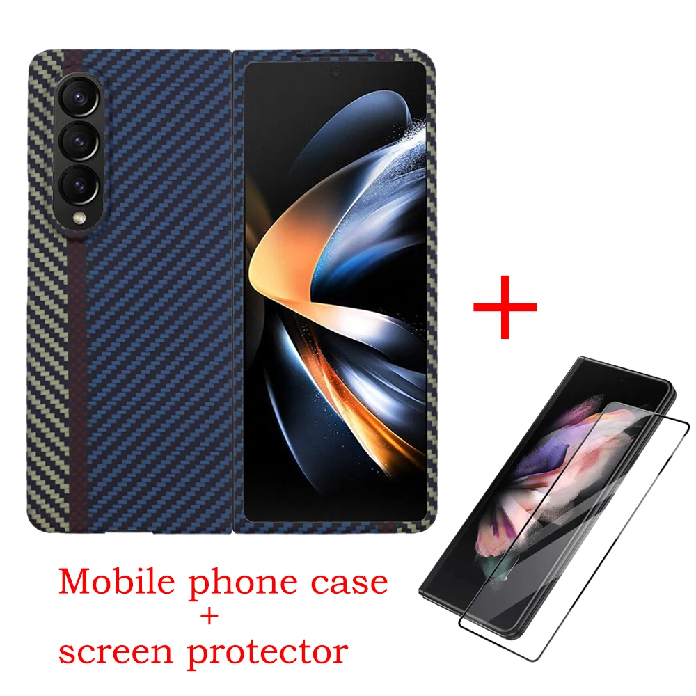 Чехол из углеродного волокна для Samsung Galaxy Z Fold 4, Ультратонкий чехол из арамидного волокна для Z Fold 4 и одноэкранная защита 
Чехол из углеродного волокна для Samsung Galaxy Z Fold 4, Ультратонкий чехол из арамидного волокна для Z Fold 4 и одноэкранная защита