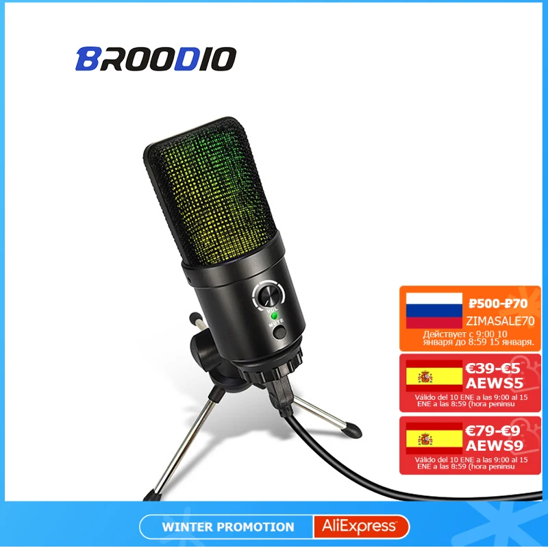 USB Condenser MIC Microphone For PC Singing Karaoke Microphone Studio MIC Condenser Microphone Professional Gaming Plug And Play
USB Condenser MIC Microphone For PC Singing Karaoke Microphone Studio MIC Condenser Microphone Professional Gaming Plug And Play