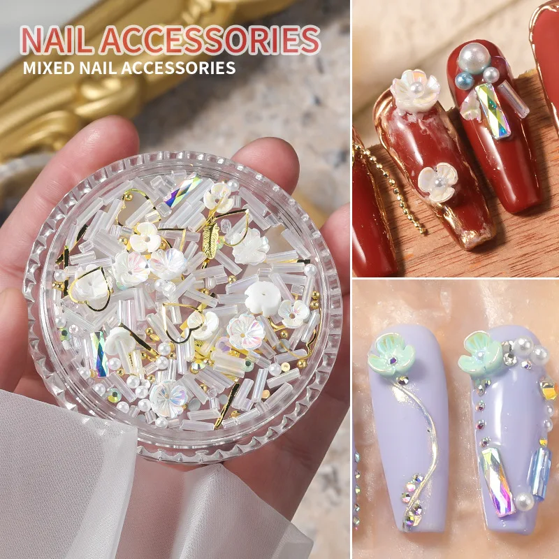 3D Gem Flower Pearl Rivet Mixed Nail Decoration Accessories Professional Nail Colorful Flower Decoration Accessories DIY
3D Gem Flower Pearl Rivet Mixed Nail Decoration Accessories Professional Nail Colorful Flower Decoration Accessories DIY