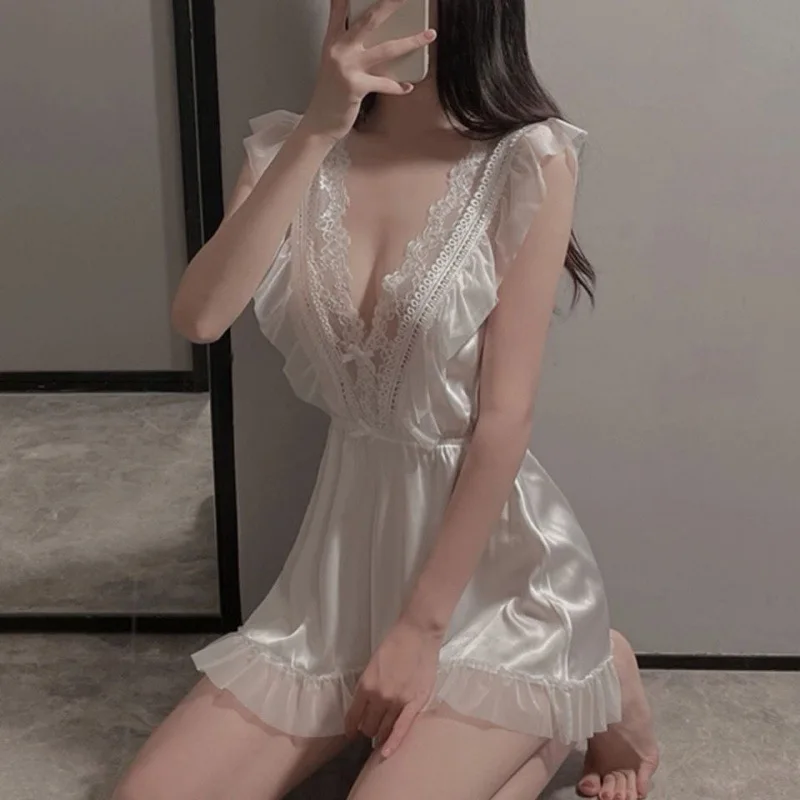 Сексуальное нижнее белье, ночная рубашка, женская летняя кружевная Пижама на бретелях
Сексуальное нижнее белье, ночная рубашка, женская летняя кружевная Пижама на бретелях
