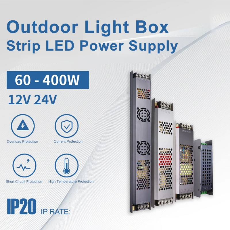 12V 24V Outdoor Light Box Strip LED Power Supply 60W 100W 120W 150W 200W 250W 300W 400W Advertising Luminous Character Strip
12V 24V Outdoor Light Box Strip LED Power Supply 60W 100W 120W 150W 200W 250W 300W 400W Advertising Luminous Character Strip
