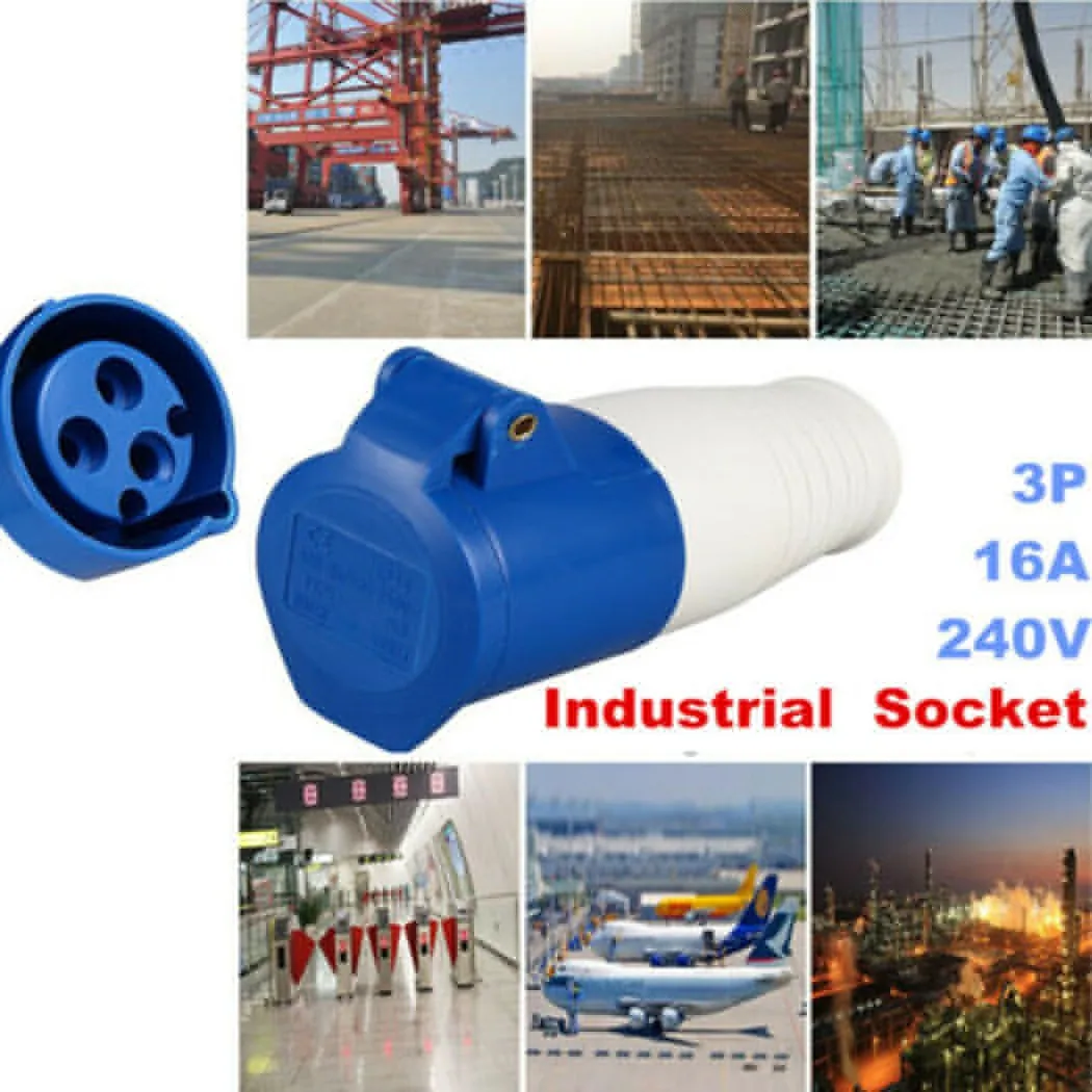 240V 16A 3 PIN BLUE SITE INDUSTRIAL PLUGS SOCKETS MALE/FEMALE IP44 2P + EARTH Electrical Socket Industrial Waterproof Plug Sock
240V 16A 3 PIN BLUE SITE INDUSTRIAL PLUGS SOCKETS MALE/FEMALE IP44 2P + EARTH Electrical Socket Industrial Waterproof Plug Sock