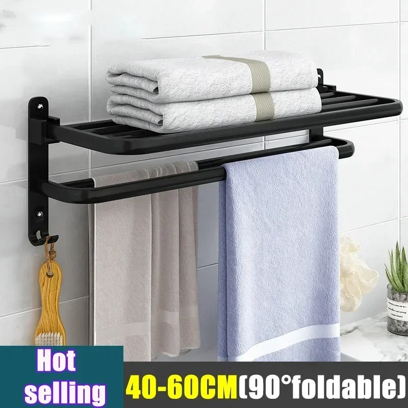 Matte Black 40/50/60CM Folding Holder With Hook Towel Holder Wall Mount AluminumTowel Rack Hotel home bathroom accessories
Matte Black 40/50/60CM Folding Holder With Hook Towel Holder Wall Mount AluminumTowel Rack Hotel home bathroom accessories