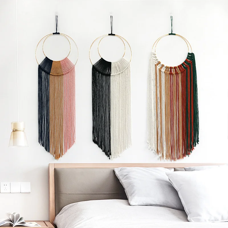 Creative Metal Round Cotton Hand-woven Tapestry Wall Hanging Circle Macrame Tapestry Living Room Bedroom Home Decoration
Creative Metal Round Cotton Hand-woven Tapestry Wall Hanging Circle Macrame Tapestry Living Room Bedroom Home Decoration