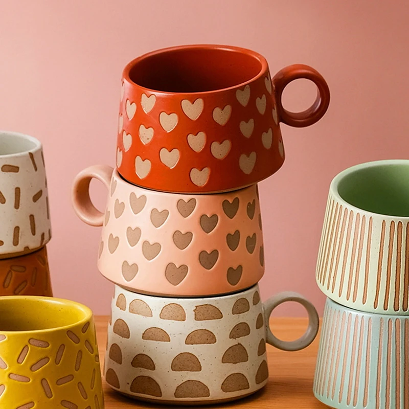 

380ML Mug 머그컵 Japanese-style Ceramic Coffee Cup Vintage Home Drinkware Breakfast Mug For Kitchen tazas اكواب