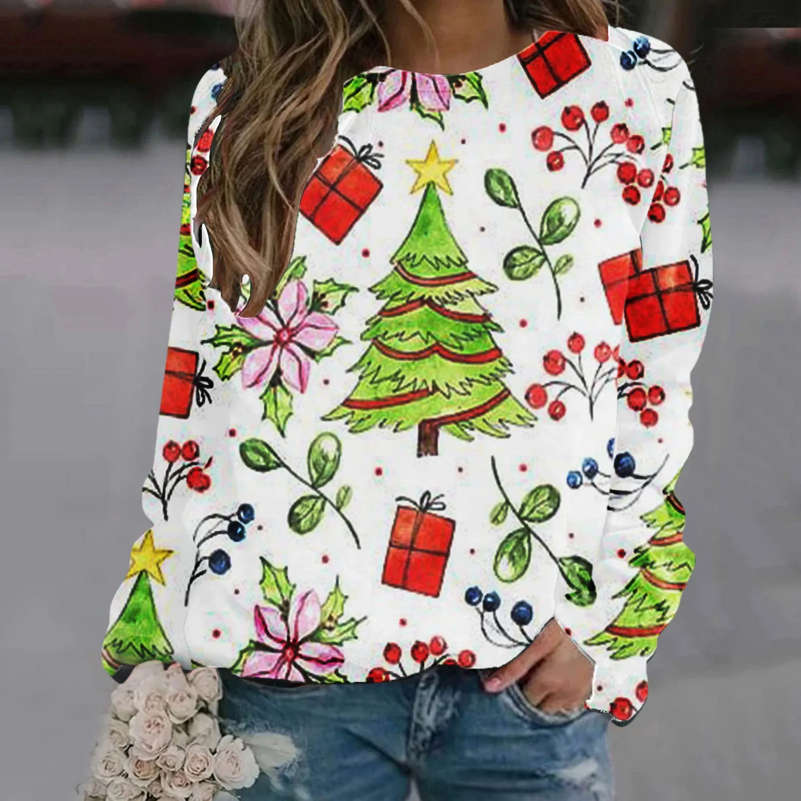 Women Pullovers Merry Christmas Fashion Clothing Printing Female Santa Tree Letter Cute 90s Casual O-neck Graphic Sweatshirts
Women Pullovers Merry Christmas Fashion Clothing Printing Female Santa Tree Letter Cute 90s Casual O-neck Graphic Sweatshirts