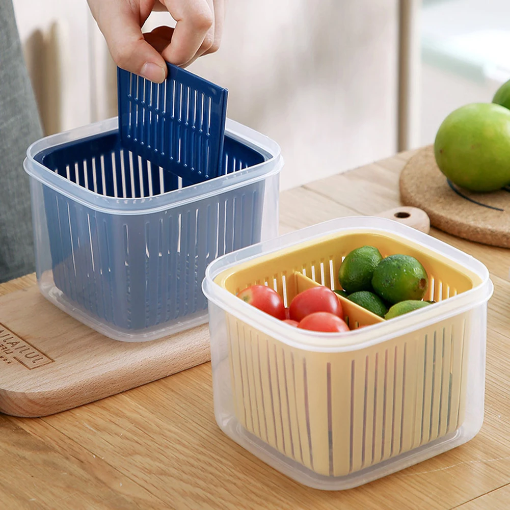 Fridge Fresh-Keeping Box Kitchen Storage Box Vegetable Fruit Box Drain Basket Food Storage Container Square Drain Sealed Crisper
Fridge Fresh-Keeping Box Kitchen Storage Box Vegetable Fruit Box Drain Basket Food Storage Container Square Drain Sealed Crisper