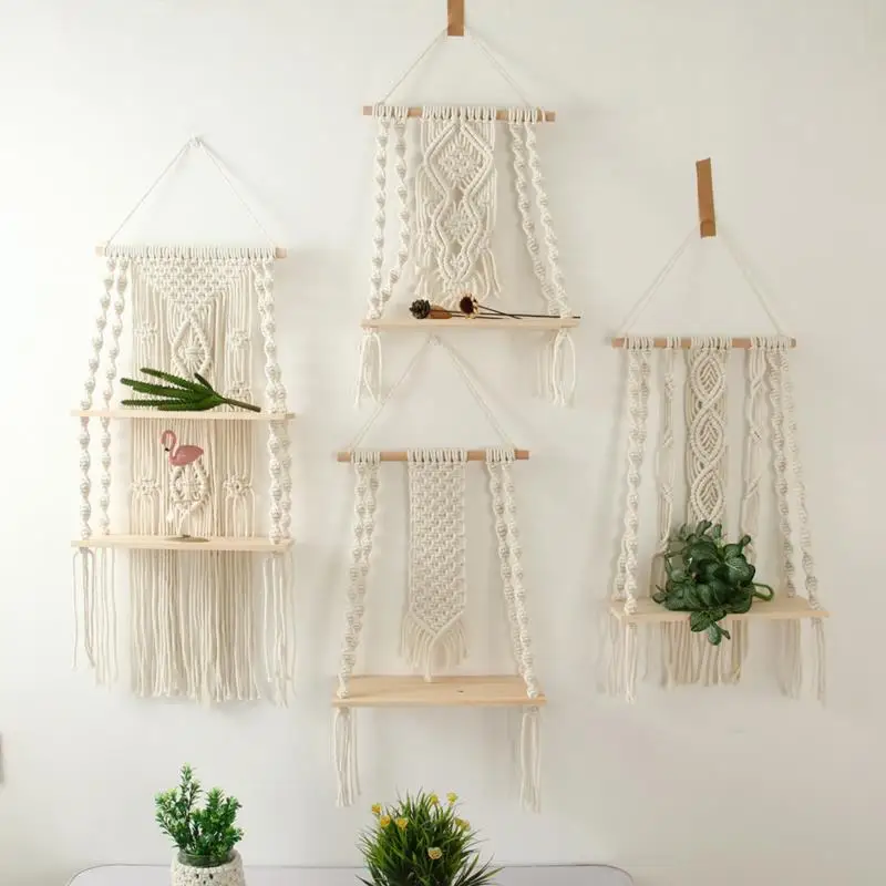 DIY Handmade Tassel Macrame Tapestry Wall Hanging Shelf Boho Cotton Rope Woven Plant Hanger Woven Tapestry Shelf Wall
DIY Handmade Tassel Macrame Tapestry Wall Hanging Shelf Boho Cotton Rope Woven Plant Hanger Woven Tapestry Shelf Wall