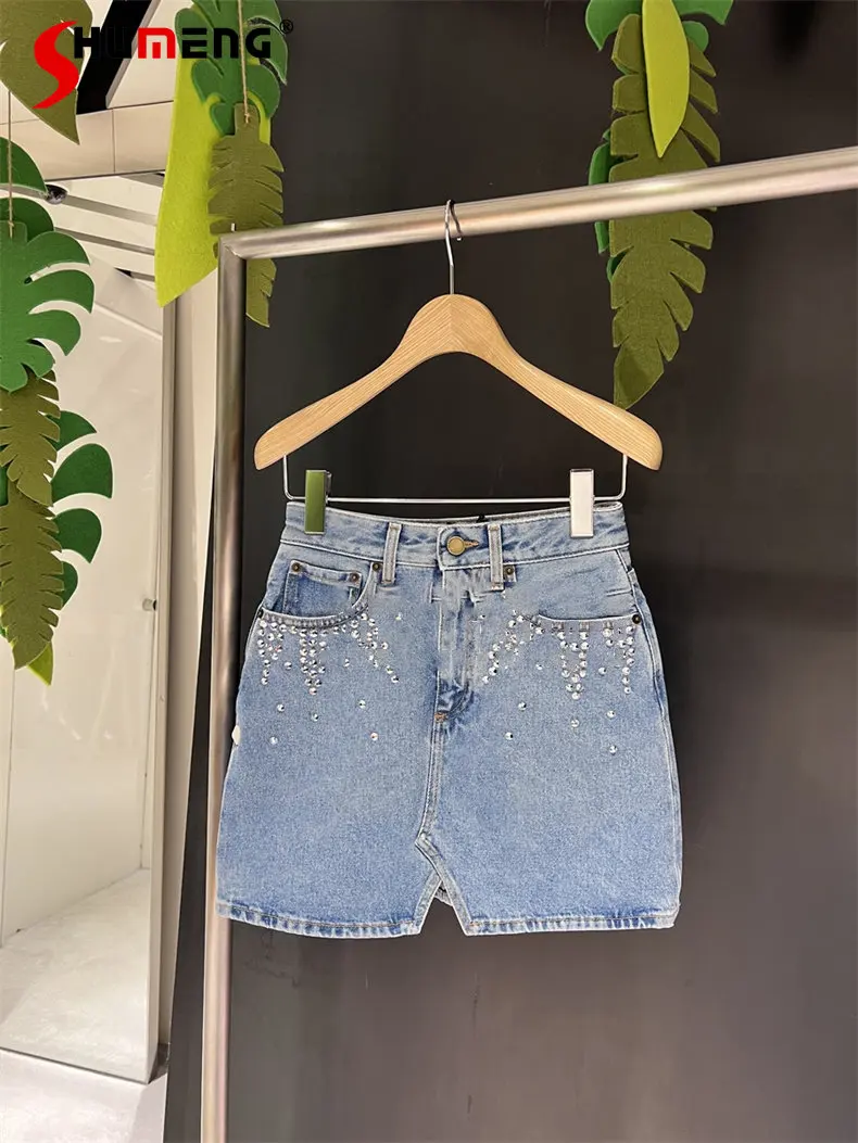 Women's High Waist Fashion Streetwear Solid Above Knee Denim Skirt 2023 Early Spring New Elegant Slimming Sheath A- Line Skirt
Women's High Waist Fashion Streetwear Solid Above Knee Denim Skirt 2023 Early Spring New Elegant Slimming Sheath A- Line Skirt