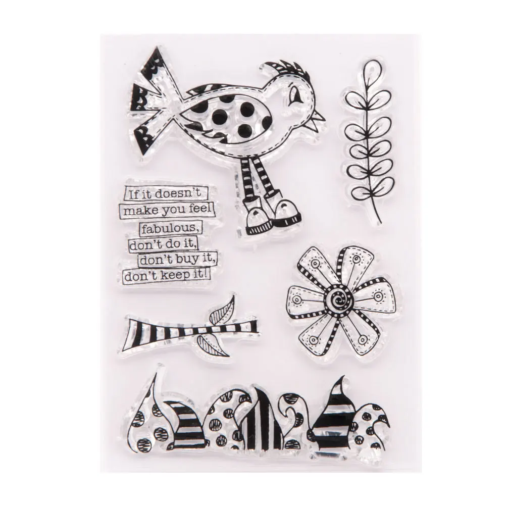 

Leaves/Flowers/Birds Transparent Silicone Stamps Rubber Seals DIY Handbooks Scrapbook Children's Albums Greeting Card