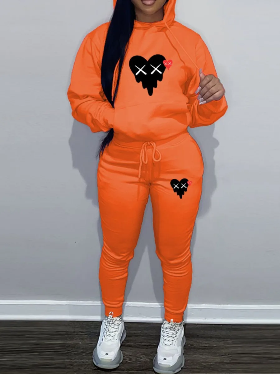LW Sweat 2PC Heart Print Kangaroo Pocket Tracksuit Set Long Sleeve Hoodie Top&Casual Sweatpants Matching Outfits For Women
LW Sweat 2PC Heart Print Kangaroo Pocket Tracksuit Set Long Sleeve Hoodie Top&Casual Sweatpants Matching Outfits For Women