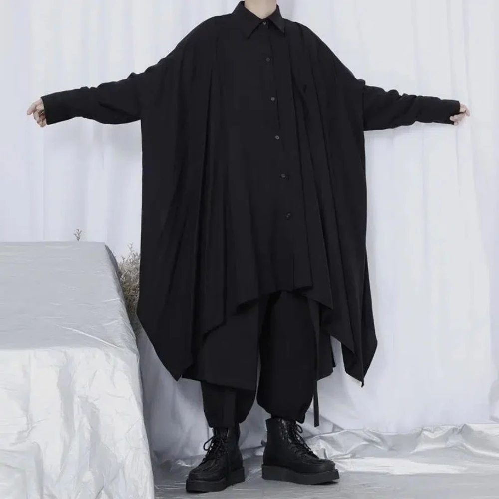 Shirt Gothic Men Collar Loose Turn-down Clothing New Irregular Fashion Sleeve Long Oversize Stylish Handsome Spring Hrajuku
Shirt Gothic Men Collar Loose Turn-down Clothing New Irregular Fashion Sleeve Long Oversize Stylish Handsome Spring Hrajuku