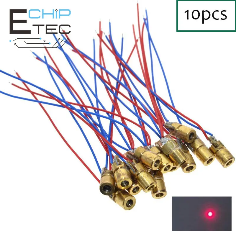 

10PCS 5V 650nm 5mW Adjustable Laser Dot Diode Module Red Sight Copper Head Mini Laser Pointer
