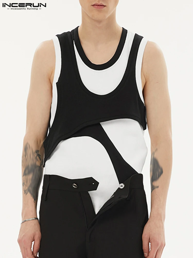 Fashion Casual Style Tops INCERUN New Men's Sleeveless Stitching Color Tank Tops Handsome Male Patchwork Streetwear Vests S-5XL
Fashion Casual Style Tops INCERUN New Men's Sleeveless Stitching Color Tank Tops Handsome Male Patchwork Streetwear Vests S-5XL