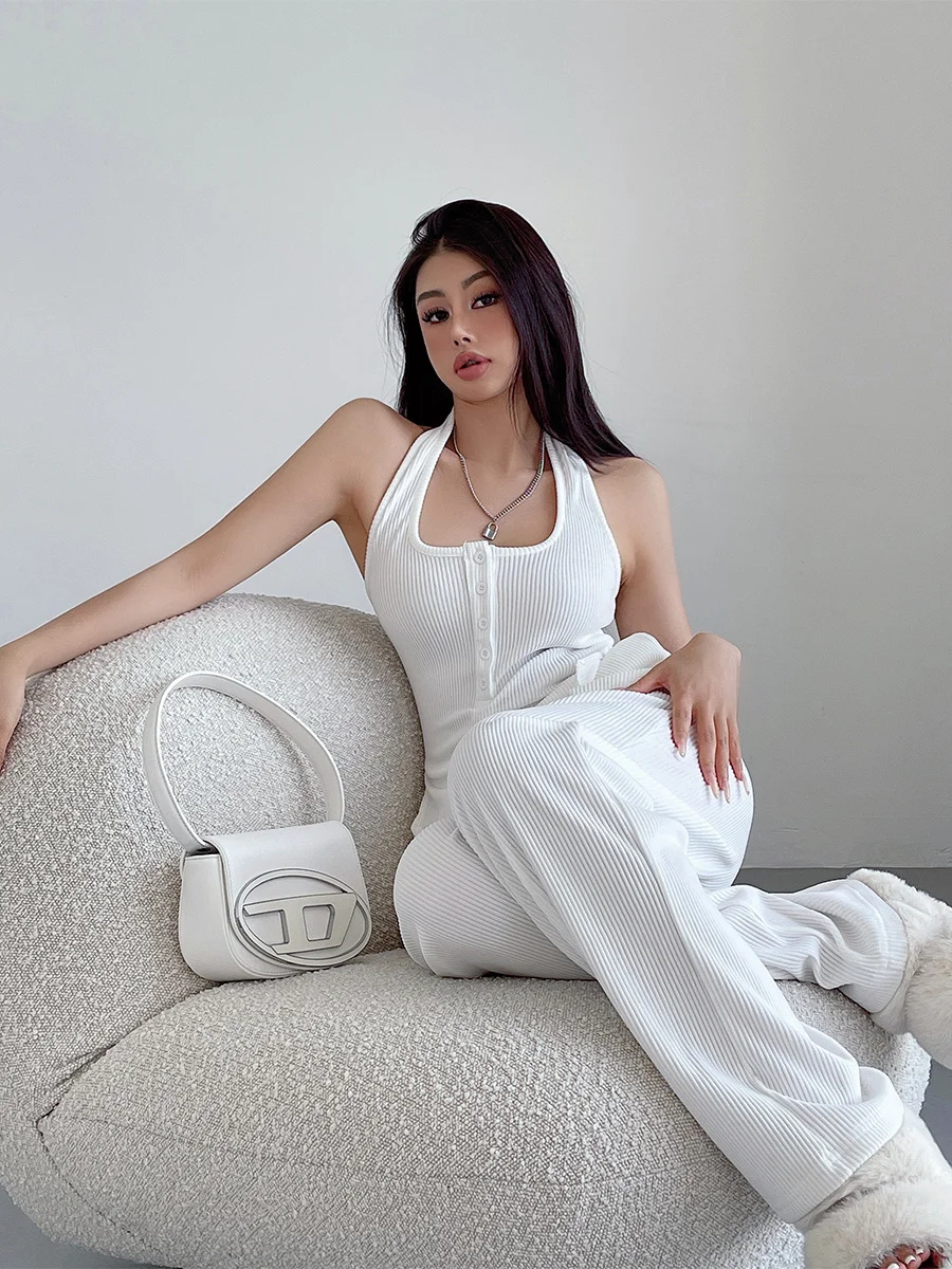Casual Desire WOMENGAGA Pure Hanging Neck Tank Top Wide Leg Pants Summer Set High Waist Lazy Two Piece Set American Girls FEFI
Casual Desire WOMENGAGA Pure Hanging Neck Tank Top Wide Leg Pants Summer Set High Waist Lazy Two Piece Set American Girls FEFI