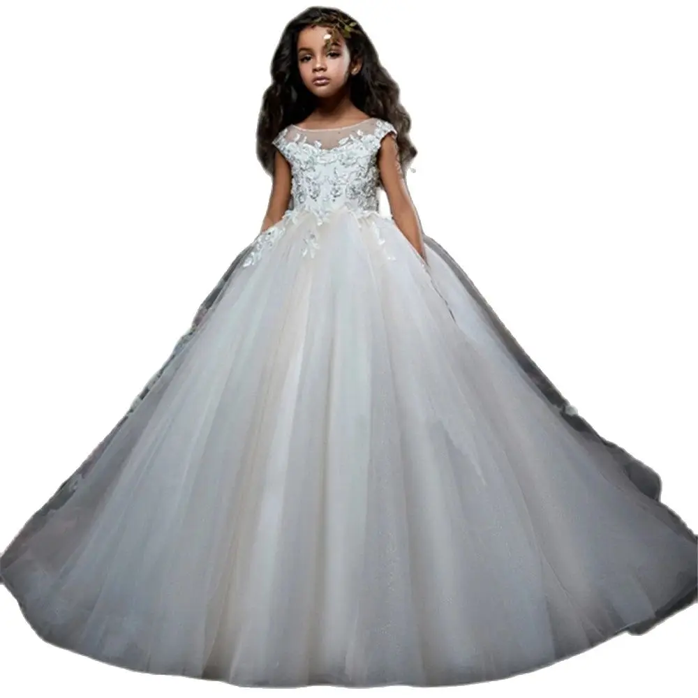Luxury and High Quality Flower Girl Dress Beaded 3D Appliques Sweep Train Well Designed Pageant Gowns Prom Dress Evening Dress
Luxury and High Quality Flower Girl Dress Beaded 3D Appliques Sweep Train Well Designed Pageant Gowns Prom Dress Evening Dress