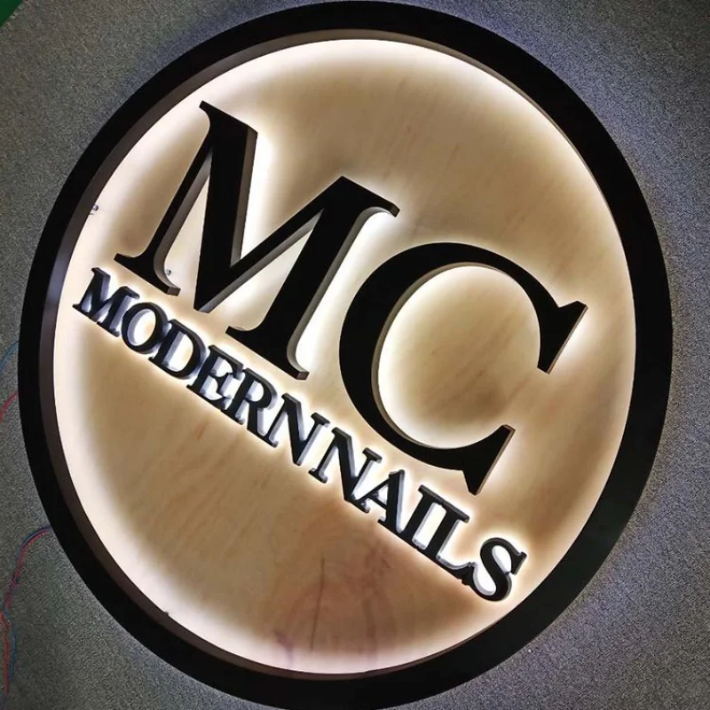 

Custom 3D Led Illuminated Backlit Sign Letter Channel Light Logo Embossing Stainless Steel Acrylic Signage Business Metal Signs