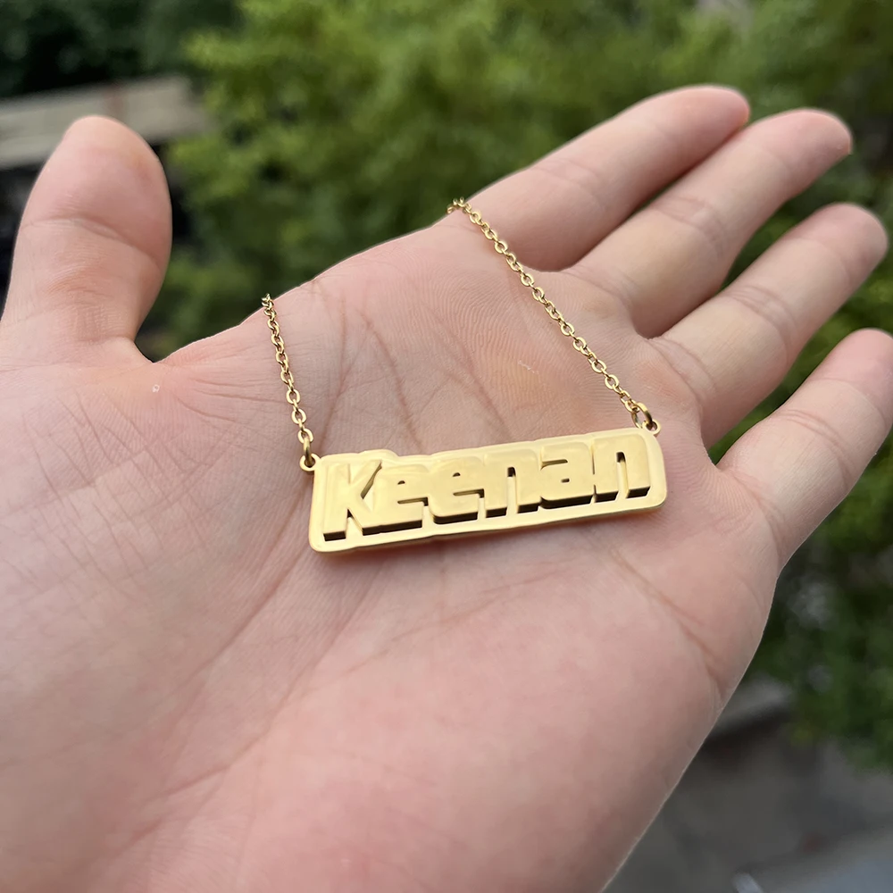 Custom Double Layer Name Necklace Vacuum Electroplating Non-tranish Jewelry Nameplate Stainless Steel Necklace For Women Men
Custom Double Layer Name Necklace Vacuum Electroplating Non-tranish Jewelry Nameplate Stainless Steel Necklace For Women Men