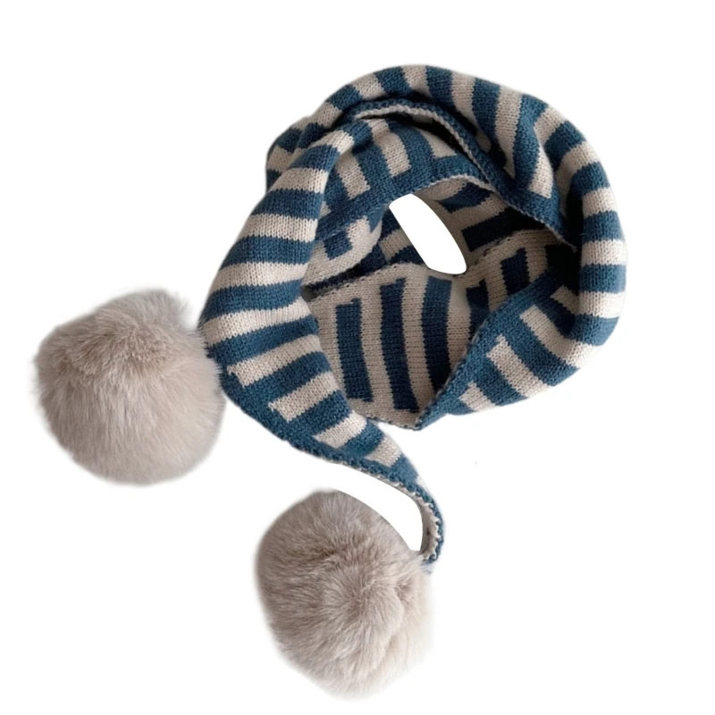 

Стильный полосатый шарф для детей, зимние аксессуары, подходящий для подарка в холодную погоду