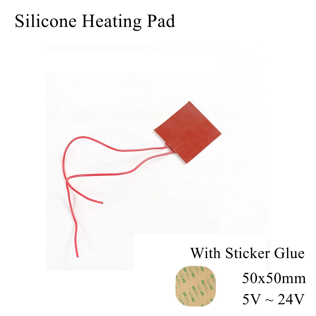 50x50mm 12V 110V 220V Silicone Rubber Heating Pad Square Flat Heater Band Mat Plate Waterproof 3D Printer Glue Sticker Adhesive
50x50mm 12V 110V 220V Silicone Rubber Heating Pad Square Flat Heater Band Mat Plate Waterproof 3D Printer Glue Sticker Adhesive