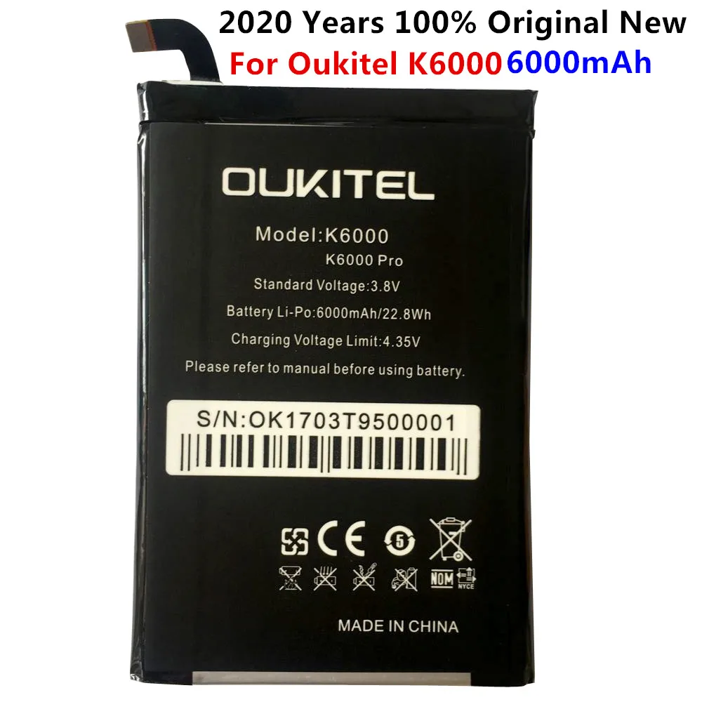 2020 New 100% IST Original K6000 Pro Mobile Phone Battery For Oukitel K6000 Real 6000mAh High Quality Replacement Battery
2020 New 100% IST Original K6000 Pro Mobile Phone Battery For Oukitel K6000 Real 6000mAh High Quality Replacement Battery