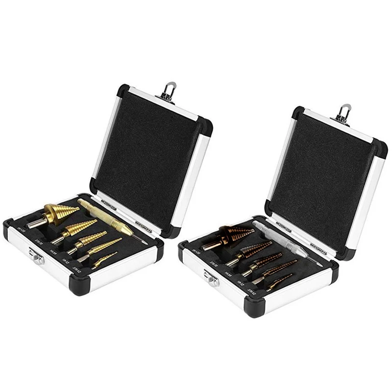 Hot 6Pcs Titanium Plating Nano Coated Step Drill Bit With Center Punch Set Hole Cutter Drilling Tool
Hot 6Pcs Titanium Plating Nano Coated Step Drill Bit With Center Punch Set Hole Cutter Drilling Tool