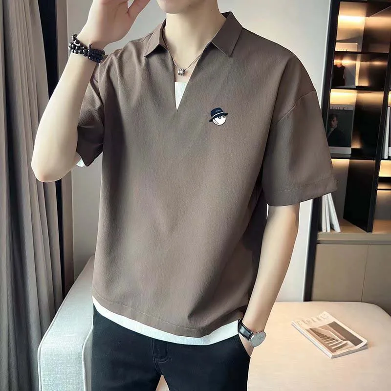 2023 Men Malbon Golf Wear Clothing Polo Men's Summer V-neck Silk Shirt Breathable Short Sleeve Casual Business Sports Top 
2023 Men Malbon Golf Wear Clothing Polo Men's Summer V-neck Silk Shirt Breathable Short Sleeve Casual Business Sports Top