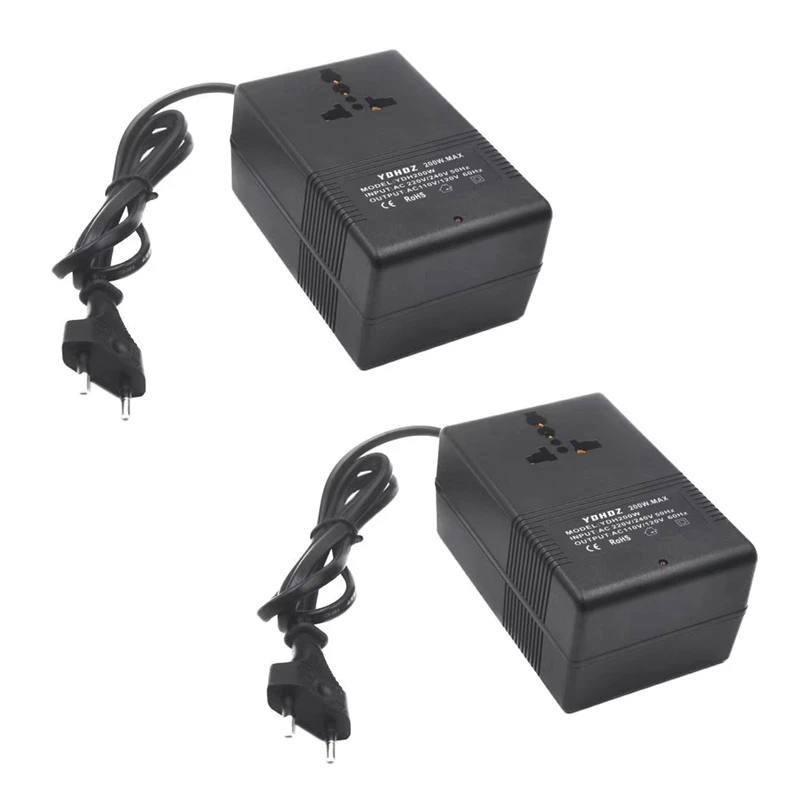 2X 200W Voltage Converter Transformer Step Down 220V To 110V AC Step Down Travel Voltage Transformer Converter EU Plug
2X 200W Voltage Converter Transformer Step Down 220V To 110V AC Step Down Travel Voltage Transformer Converter EU Plug