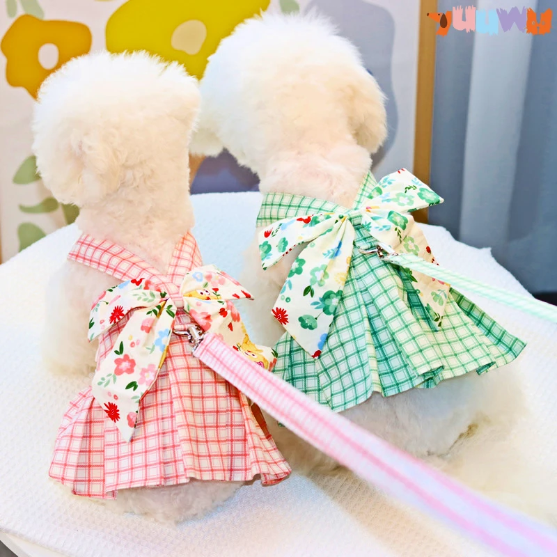 Summer Pets Clothes Dress Plaid Parquet Dog Chest Back Skirt Traction Rope Teddy Chihuahua Puppy Flower Skirt Teddy Dog Clothing
Summer Pets Clothes Dress Plaid Parquet Dog Chest Back Skirt Traction Rope Teddy Chihuahua Puppy Flower Skirt Teddy Dog Clothing