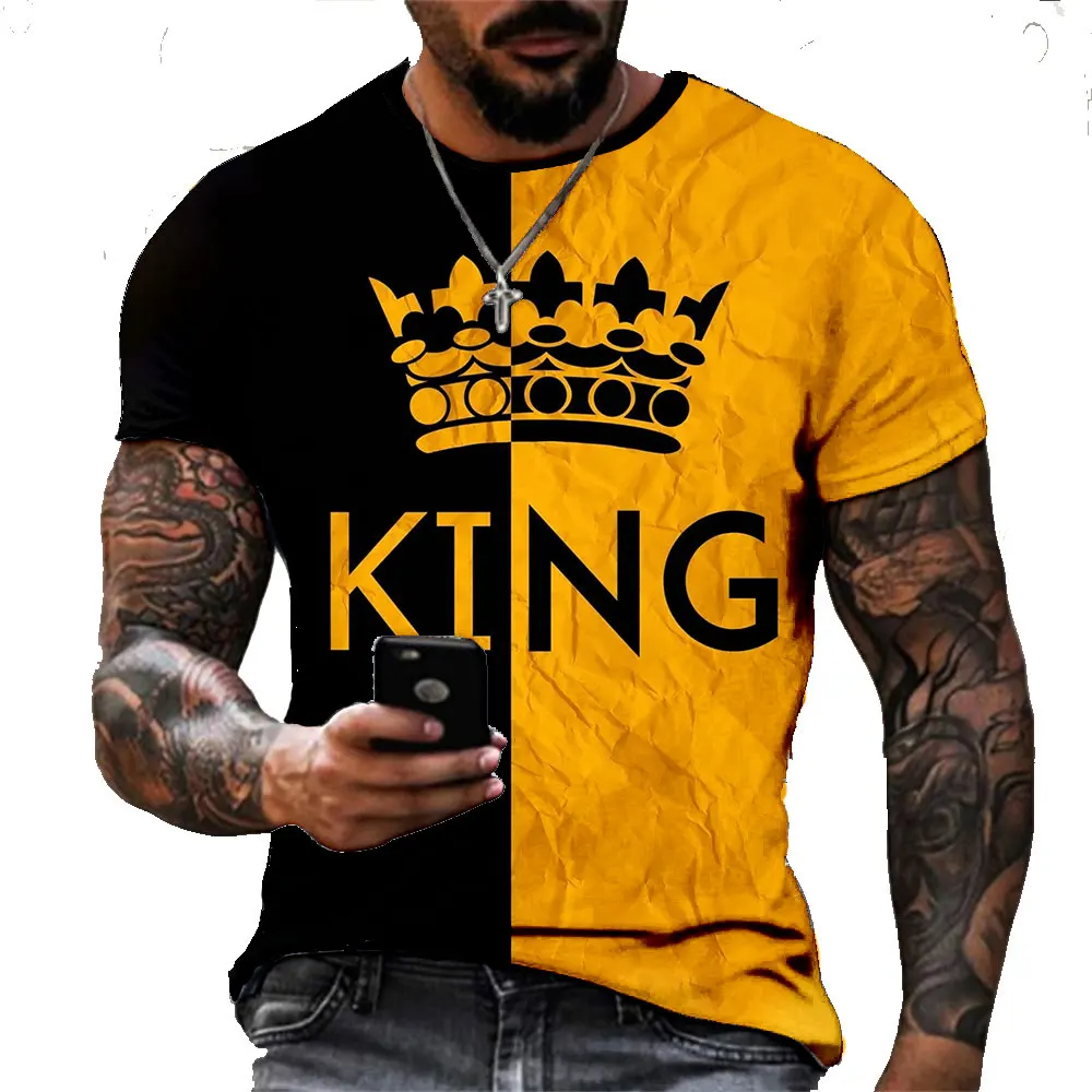 Men's shirt Crown King 3D printing round neck T-shirt high quality clothing street fashion men's large 6XL
Men's shirt Crown King 3D printing round neck T-shirt high quality clothing street fashion men's large 6XL