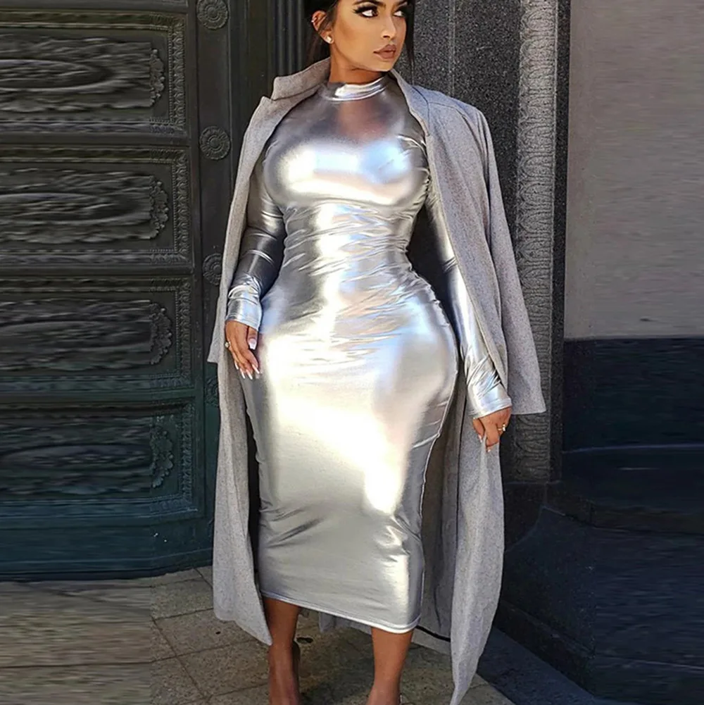 PU Leather O Neck Long Sleeve Sexy Slim Maxi Prom Dress 2022 Fall Winter Women Fashion Evening Party Club Outfit
PU Leather O Neck Long Sleeve Sexy Slim Maxi Prom Dress 2022 Fall Winter Women Fashion Evening Party Club Outfit