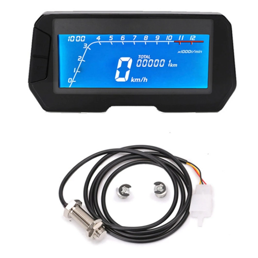 LED 12000RPM 6 Gear Universal Motorcycle LCD Digital Speedometer Backlight Odometer For1,2,4 Cylinders Meter with Sensor
LED 12000RPM 6 Gear Universal Motorcycle LCD Digital Speedometer Backlight Odometer For1,2,4 Cylinders Meter with Sensor