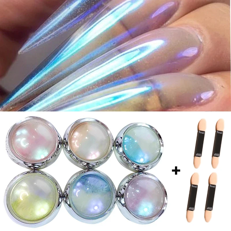 6PCS/Set Aurora Mirror Nail Glitter Powder Rubbing Dust Pigment, Chrome Iridescent Holographic Nail Art Decorations for Manicure
6PCS/Set Aurora Mirror Nail Glitter Powder Rubbing Dust Pigment, Chrome Iridescent Holographic Nail Art Decorations for Manicure