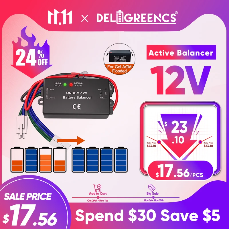 11.11 Lead Acid 12V Battery Balance With Led Indicator 1S Battery Equalizer BMS Battery GELL Flooded AGM Unique Double Patent
11.11 Lead Acid 12V Battery Balance With Led Indicator 1S Battery Equalizer BMS Battery GELL Flooded AGM Unique Double Patent
