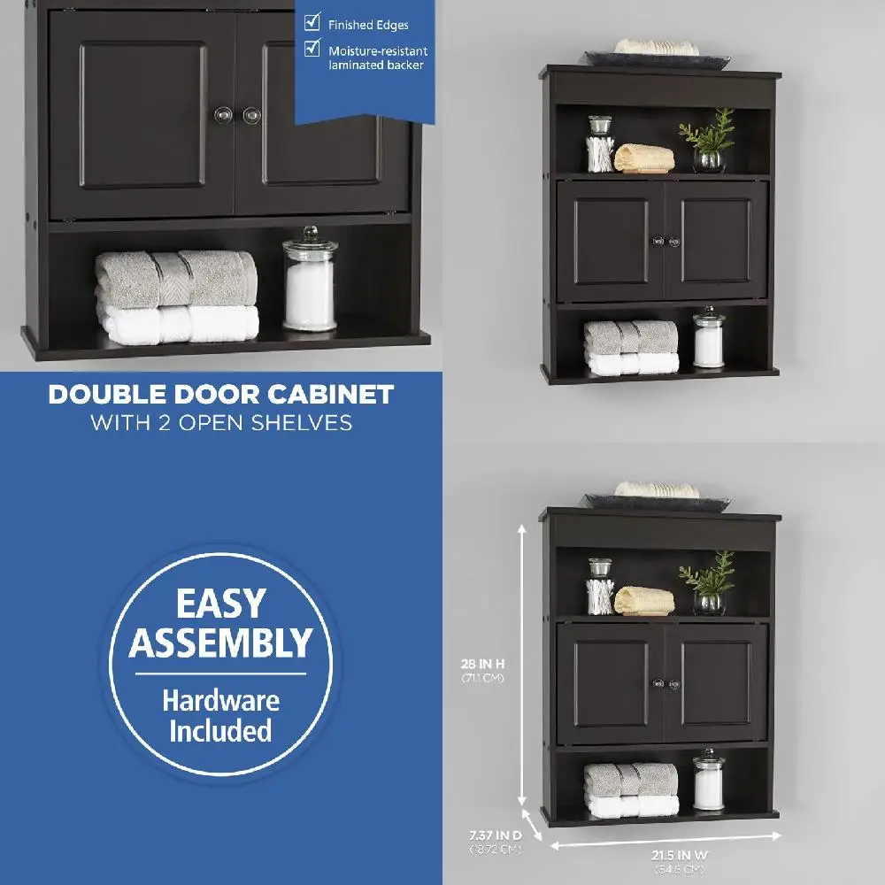 Exquisite Wall Mounted Storage Cabinet with 2 Stylish Shelves, Sturdy and Rich Espresso Brown.
Exquisite Wall Mounted Storage Cabinet with 2 Stylish Shelves, Sturdy and Rich Espresso Brown.