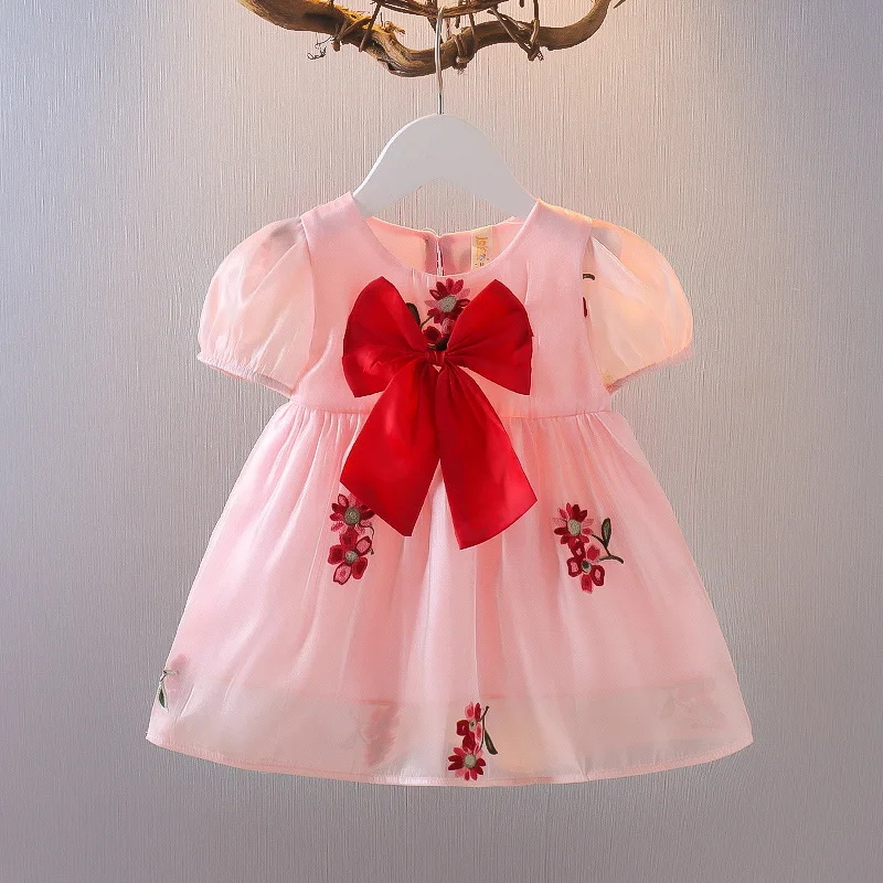 Summer Baby Girls Dresses Large Bow Embroidery Short Sleeve Clothing Infant Fashion Chiffon Dresses 
Summer Baby Girls Dresses Large Bow Embroidery Short Sleeve Clothing Infant Fashion Chiffon Dresses