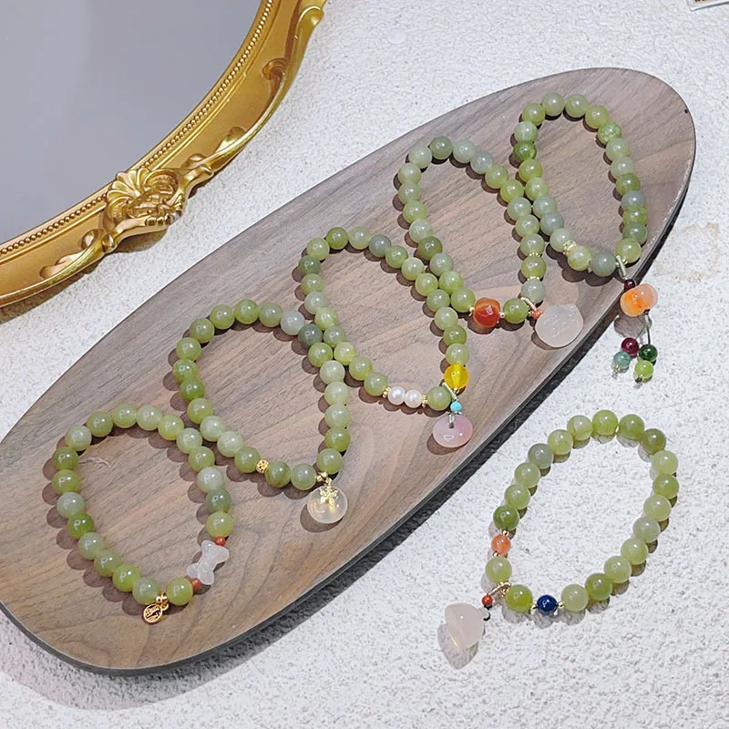 Lucky Natural Green Jade Beads Cat's Paw Lotus Pumpkin Chalcedony Pendant Beaded Strand Bracelets for Women Fine Jewelry YBR991
Lucky Natural Green Jade Beads Cat's Paw Lotus Pumpkin Chalcedony Pendant Beaded Strand Bracelets for Women Fine Jewelry YBR991