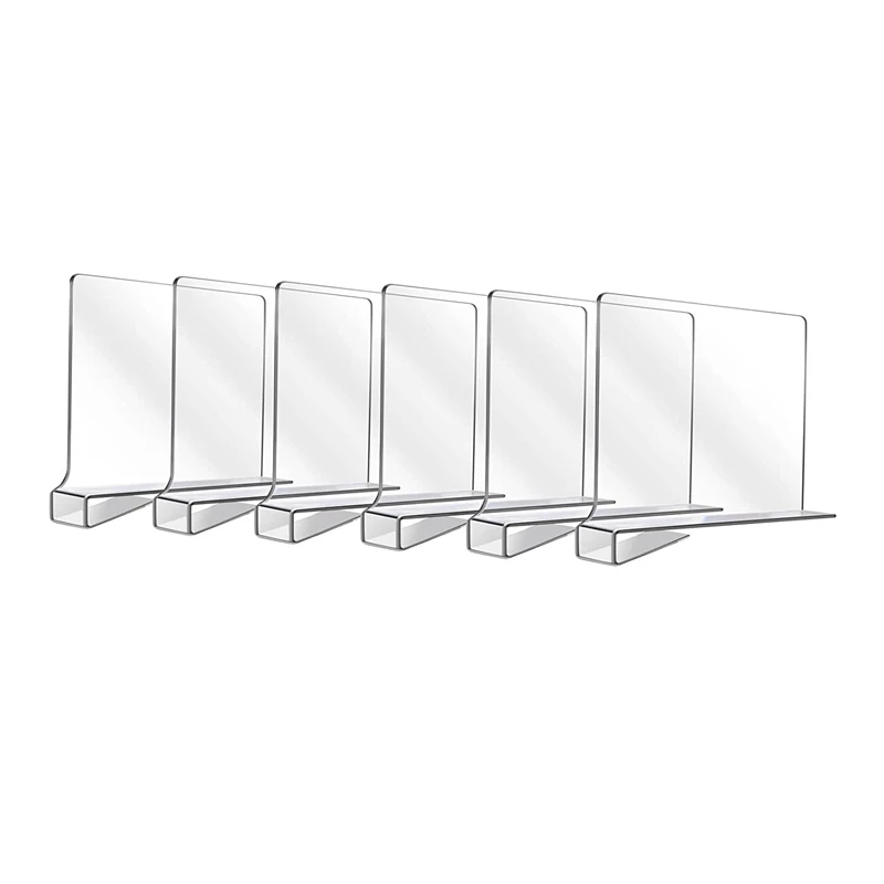 6 PCS Shelf Dividers For Closet Organization Acrylic Closet Shelf Divider For Wooden Shelving Suitable For Kitchen
6 PCS Shelf Dividers For Closet Organization Acrylic Closet Shelf Divider For Wooden Shelving Suitable For Kitchen