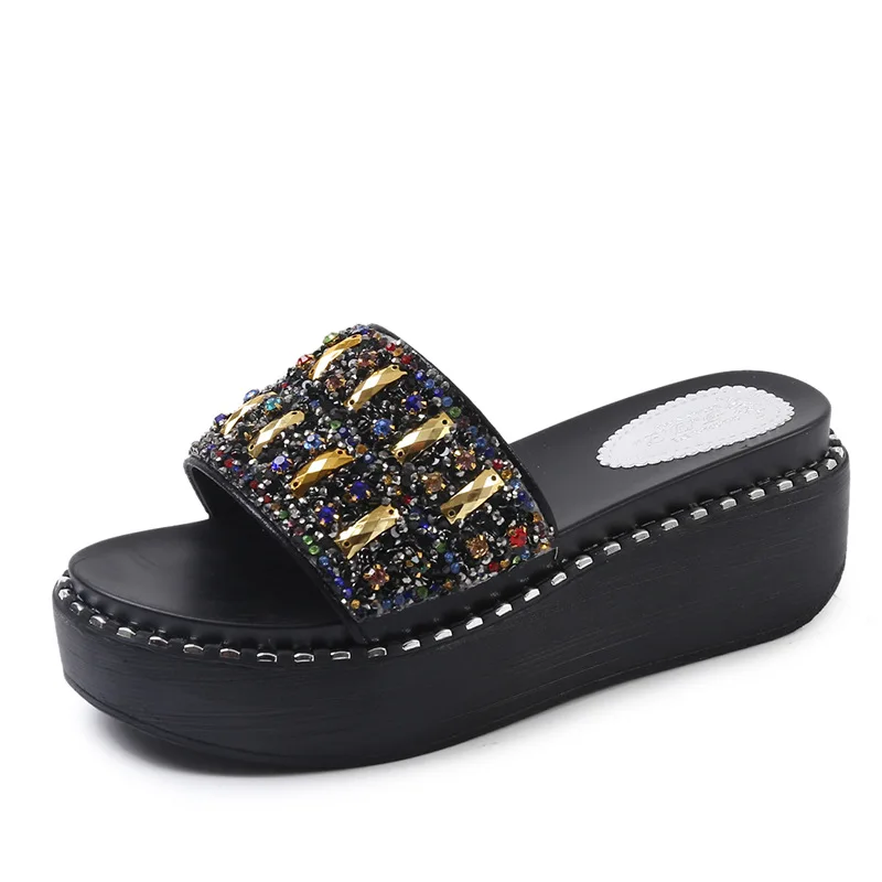 Platform Rhinestone Sandals Women Slippers Slides Women's Casual Shoes for Girls Wedge String Bead Beach Luxury Woman High Heels
Platform Rhinestone Sandals Women Slippers Slides Women's Casual Shoes for Girls Wedge String Bead Beach Luxury Woman High Heels