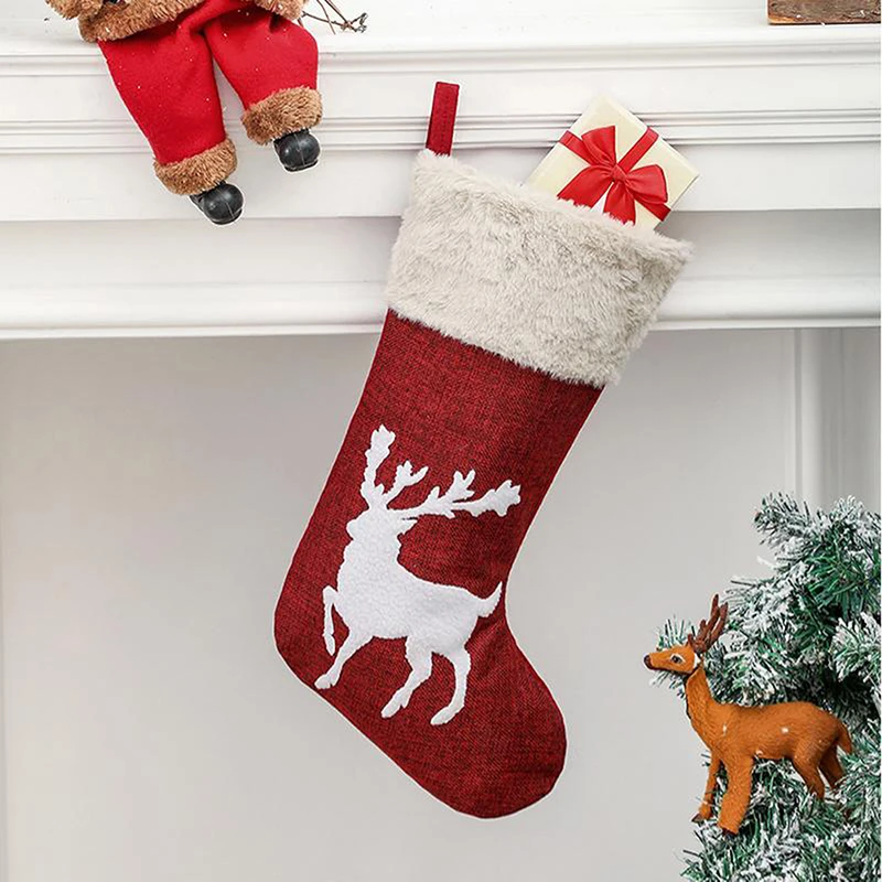 

Рождественская ткань, Рождественская елка, лось, снежинка, украшение, рождественский принт, праздничное украшение для дома, подарочная сумка