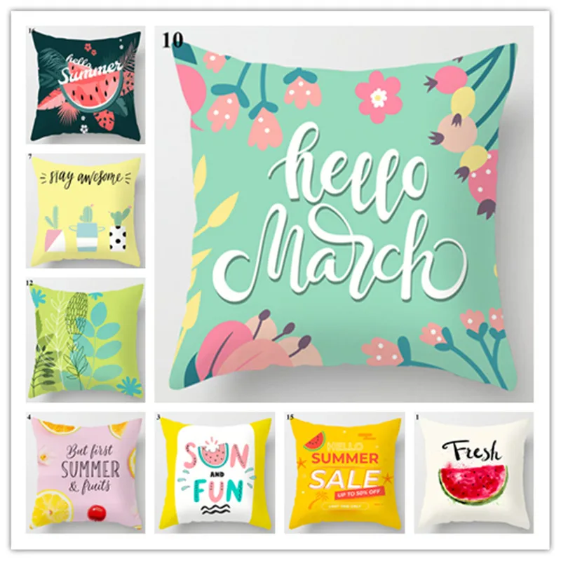 New Watermelon Pattern Summer Decorative Cushion Cover Lemon Print Waist Pillowcase 45X45CM Sofa Throw Pillow Case Home Decor
New Watermelon Pattern Summer Decorative Cushion Cover Lemon Print Waist Pillowcase 45X45CM Sofa Throw Pillow Case Home Decor