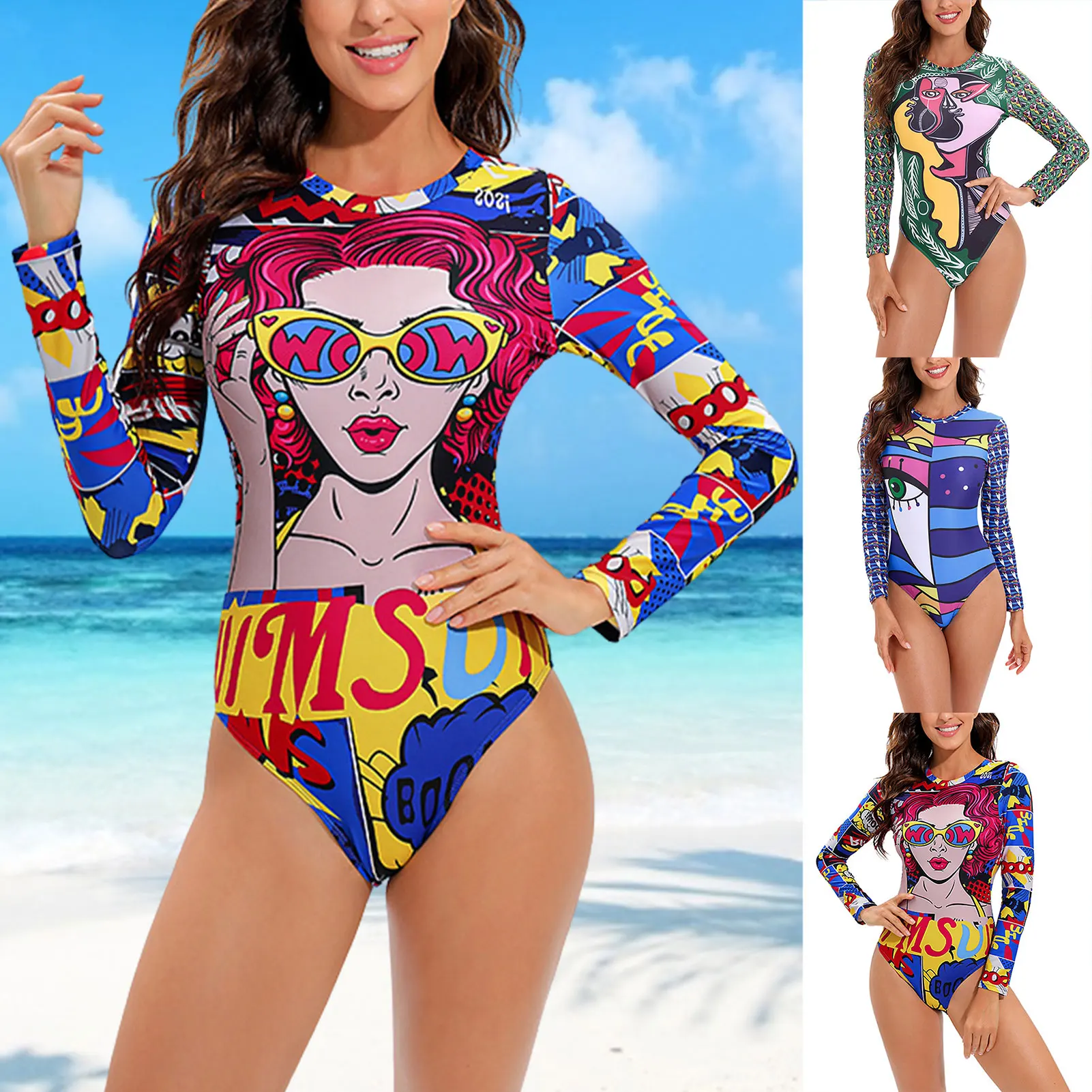 One-Piece Swimming Suit Cartoon Push Up Swimwear For Women Backless Swimsuit Long Sleeve Bath Suit Sexy Vintage Beach Bikini
One-Piece Swimming Suit Cartoon Push Up Swimwear For Women Backless Swimsuit Long Sleeve Bath Suit Sexy Vintage Beach Bikini