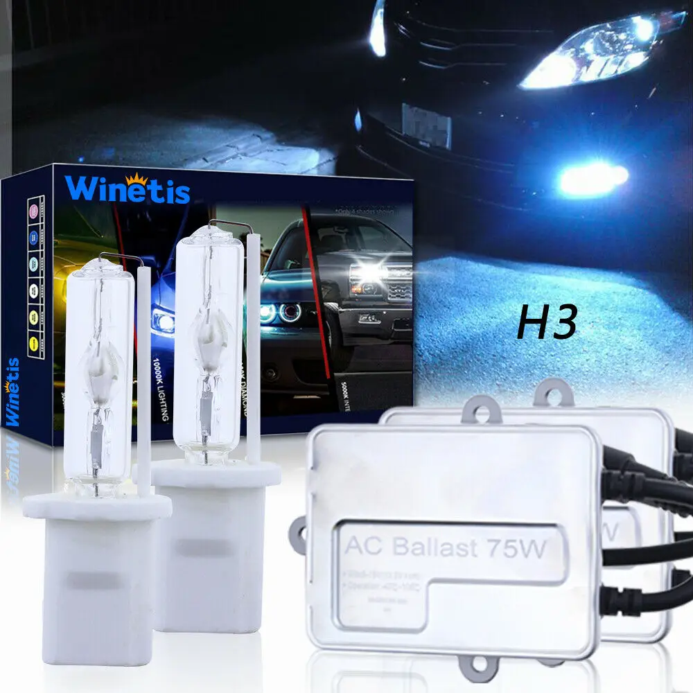 75W Winetis H3 Hid Fog Driving Light Bulbs Conversion Kit 8000K Cool Ice Blue
75W Winetis H3 Hid Fog Driving Light Bulbs Conversion Kit 8000K Cool Ice Blue