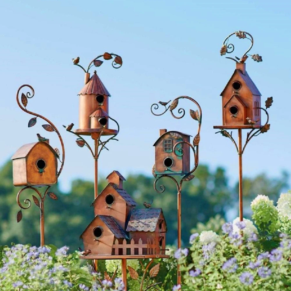 Garden Stake Birdhouse Attractive Bird Feeder Exquisite Outdoor Decor Metal Art With Rod Birdhouse Feeder For Home Garden Decora
Garden Stake Birdhouse Attractive Bird Feeder Exquisite Outdoor Decor Metal Art With Rod Birdhouse Feeder For Home Garden Decora