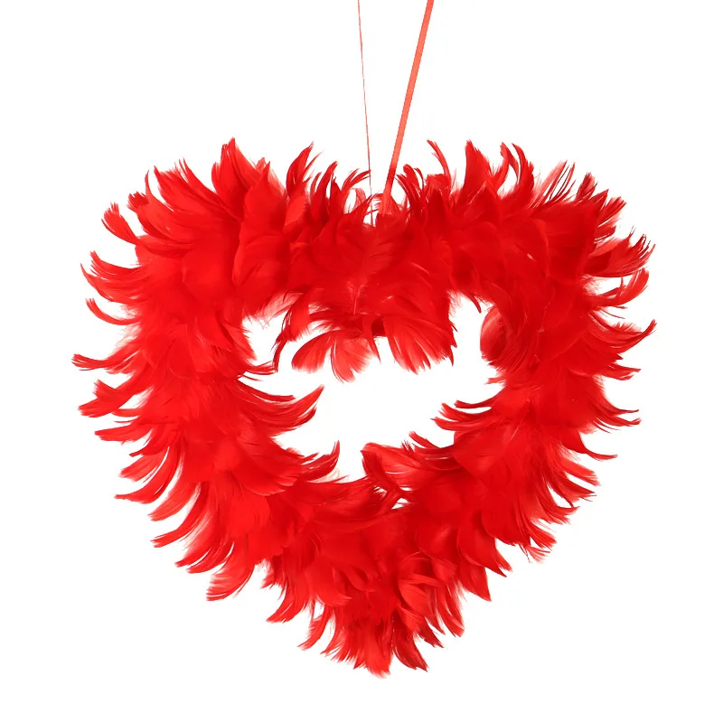 Wedding Garland Artificial Red Ring Plastic Model Feather Wreath Heart-shaped Single Gift Pendant Valentine's Day Decorations
Wedding Garland Artificial Red Ring Plastic Model Feather Wreath Heart-shaped Single Gift Pendant Valentine's Day Decorations