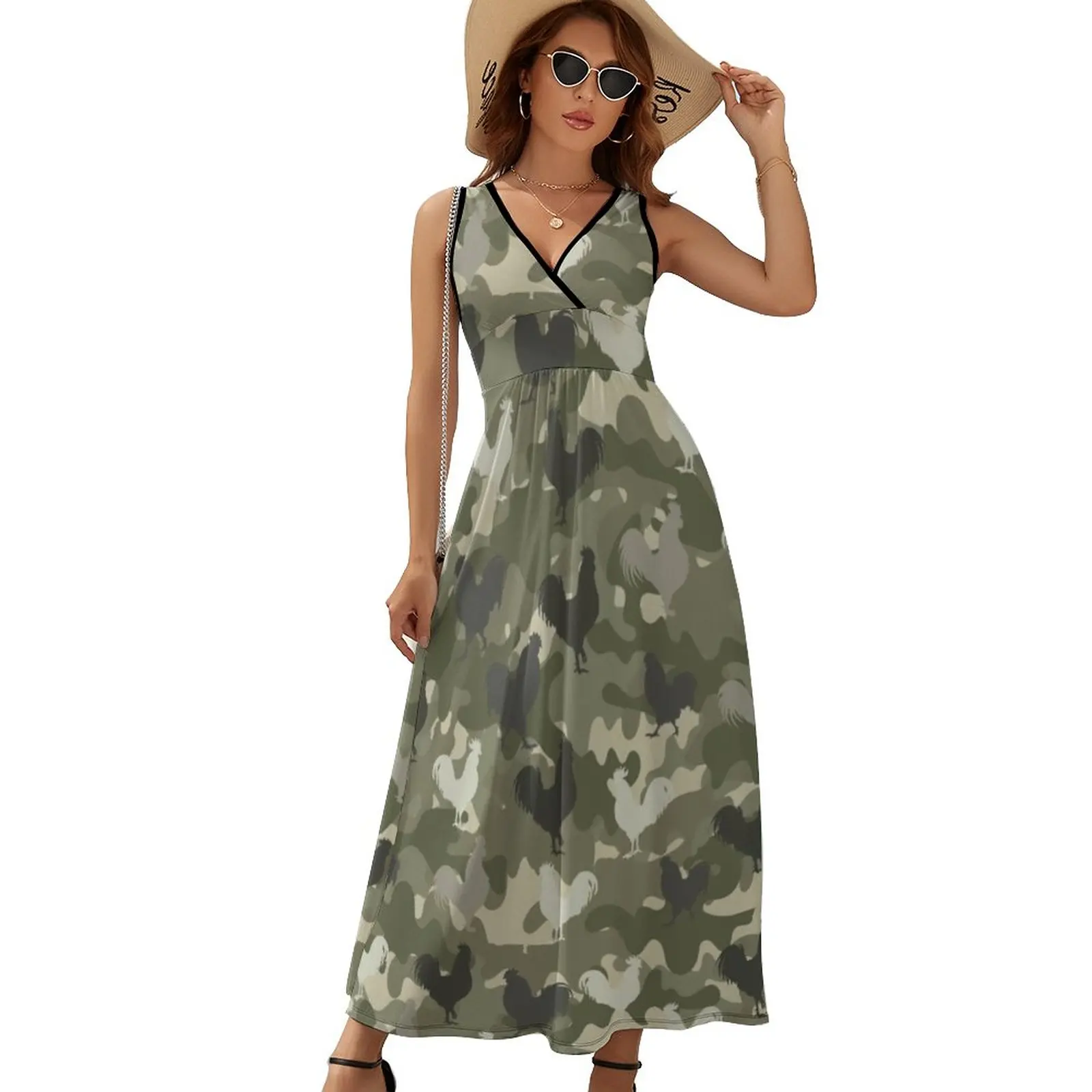 Chicken Pattern Dress Summer Camo Animal Print Basic V Neck Boho Beach Long Dresses Womens High Waist Printed Trendy Maxi Dress
Chicken Pattern Dress Summer Camo Animal Print Basic V Neck Boho Beach Long Dresses Womens High Waist Printed Trendy Maxi Dress