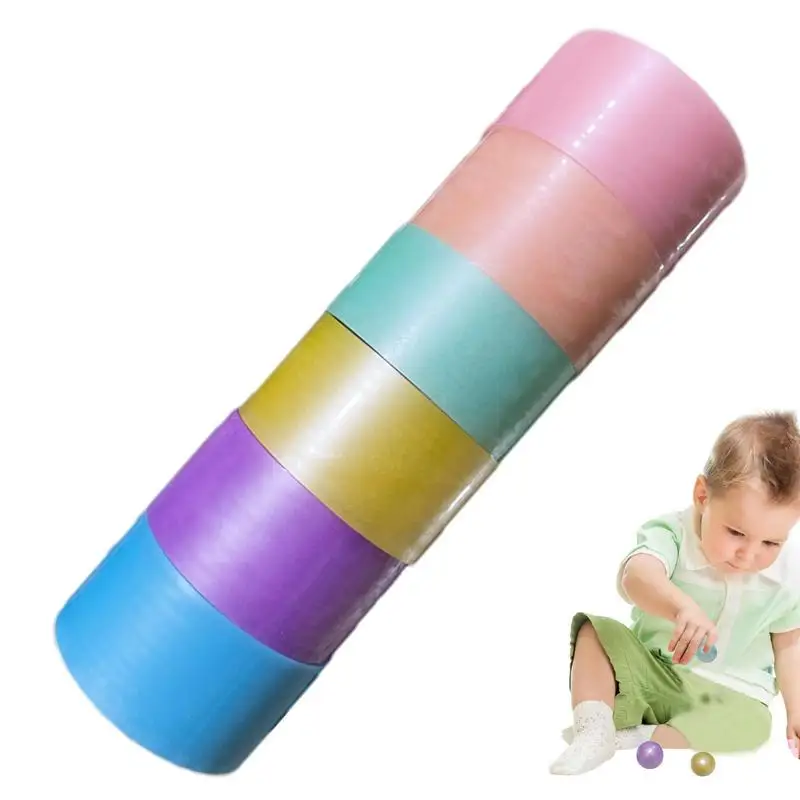 

6 Rolls Colorful Sticky Ball Tape Colored Tapes Bulk Mixed Colors For Adult Kids DIY Playing Relaxing Funny Crafting Toy