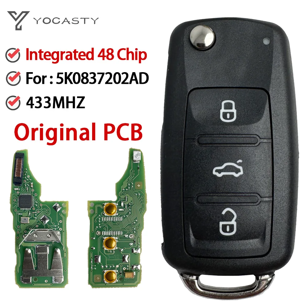 YOCASTY 5K0837202AD OEM PCB Integrated 48 Chip for VW GOLF PASSAT Tiguan Polo Jetta Beetle Skoda Seat Flip Remote Car Key
YOCASTY 5K0837202AD OEM PCB Integrated 48 Chip for VW GOLF PASSAT Tiguan Polo Jetta Beetle Skoda Seat Flip Remote Car Key